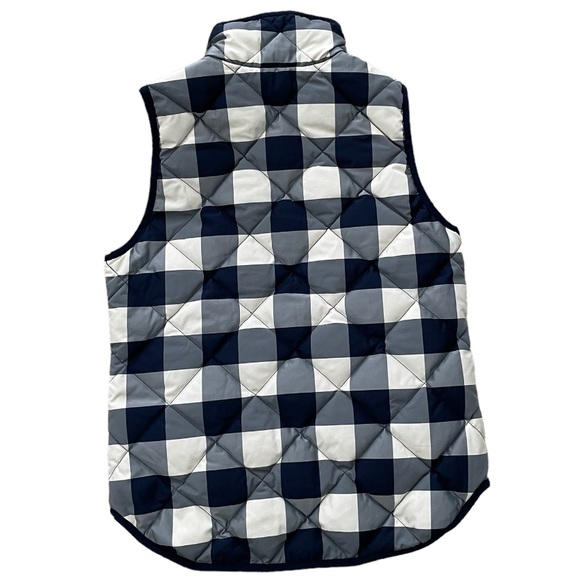 J. Crew Plaid Excursion Vest XS Navy Cream EUC - Picture 5 of 6